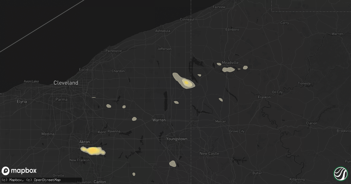 Hail map in Farmdale, OH on September 3, 2026