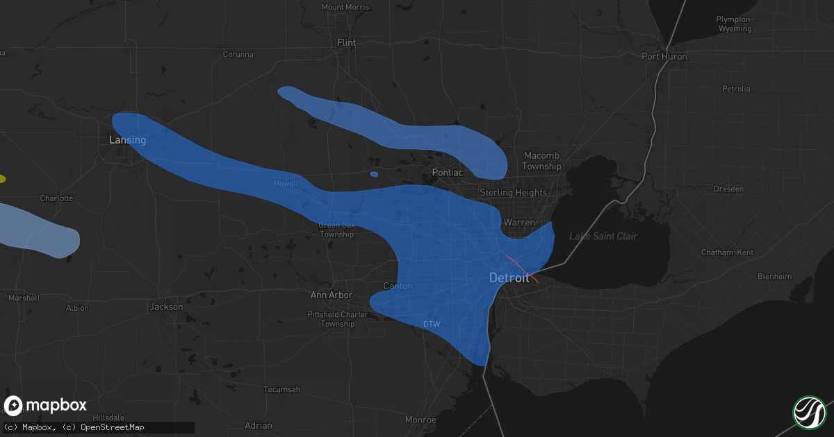 Hail map in Farmington, MI on September 3, 2026