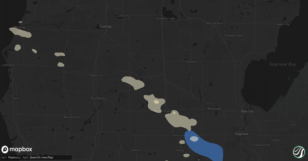 Hail map in Farwell, MI on September 3, 2026