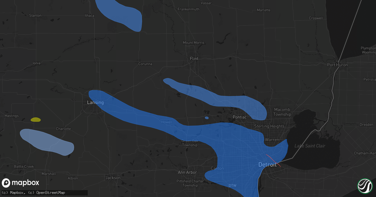 Hail map in Fenton, MI on September 3, 2026