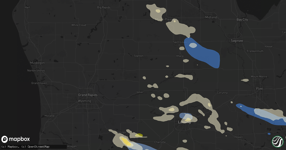 Hail map in Fenwick, MI on September 3, 2026
