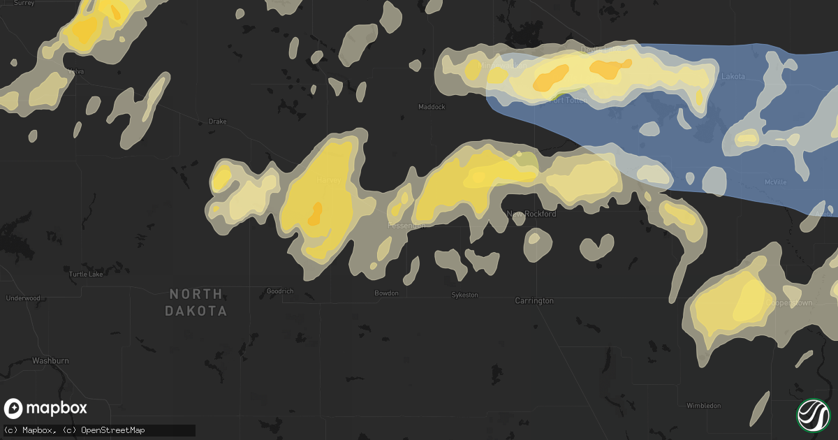 Hail map in Fessenden, ND on September 3, 2026