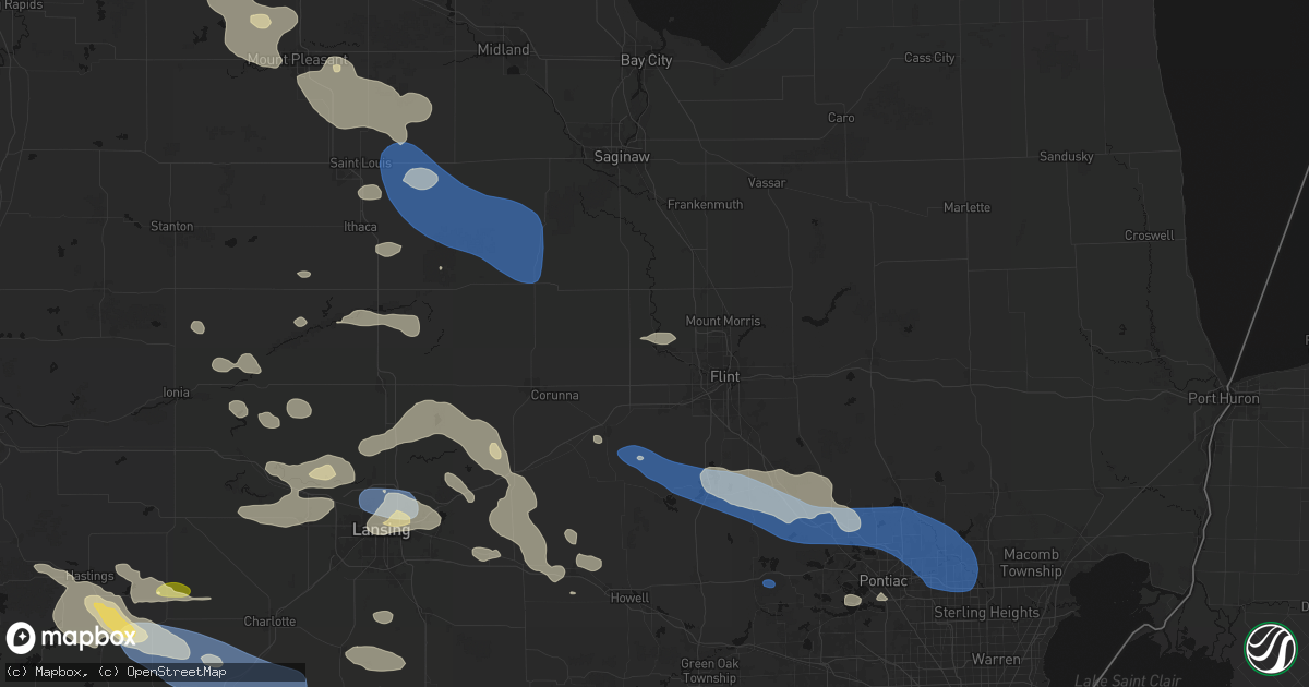 Hail map in Flushing, MI on September 3, 2026