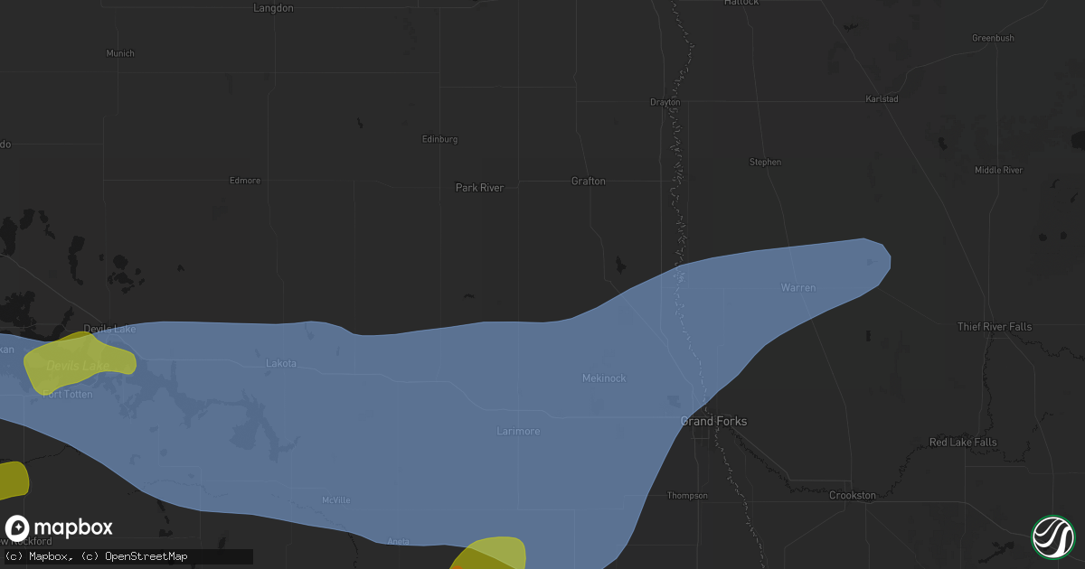 Hail map in Forest River, ND on September 3, 2026
