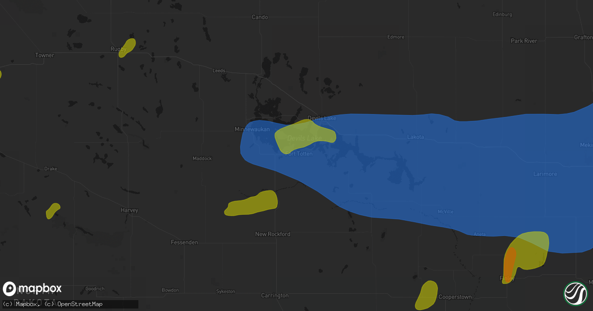 Hail map in Fort Totten, ND on September 3, 2026