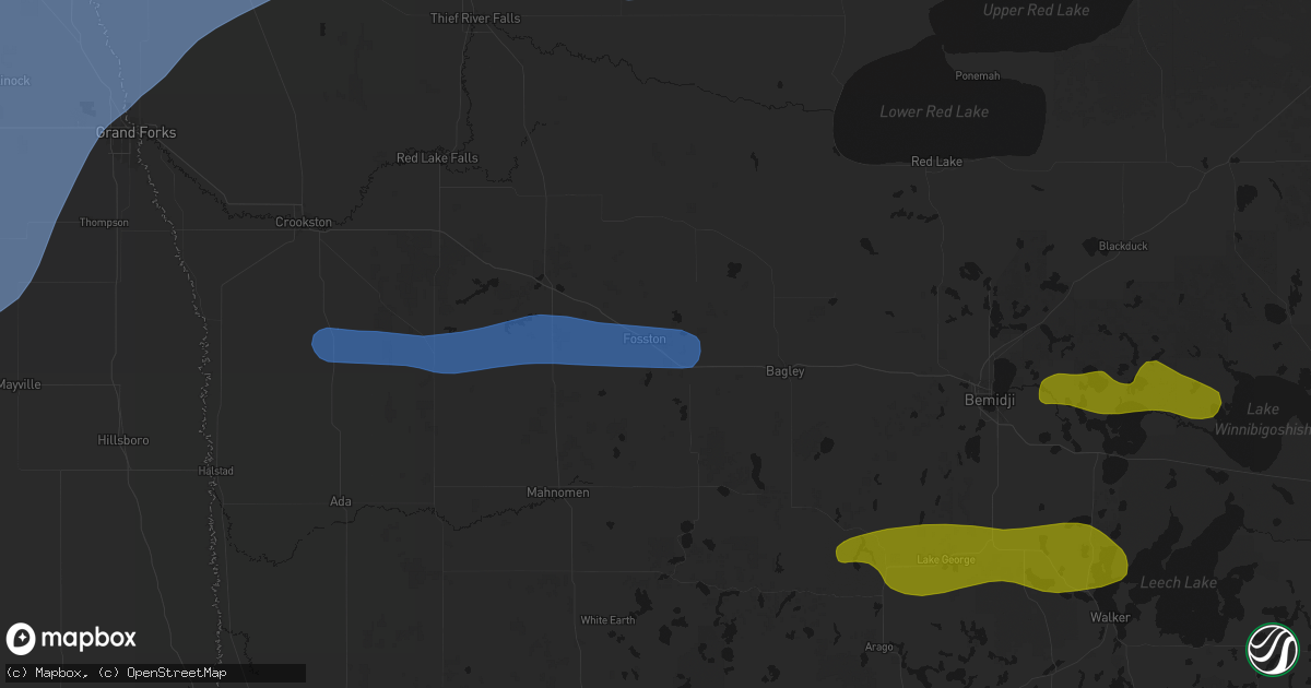Hail map in Fosston, MN on September 3, 2026
