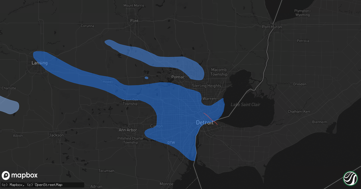 Hail map in Franklin, MI on September 3, 2026