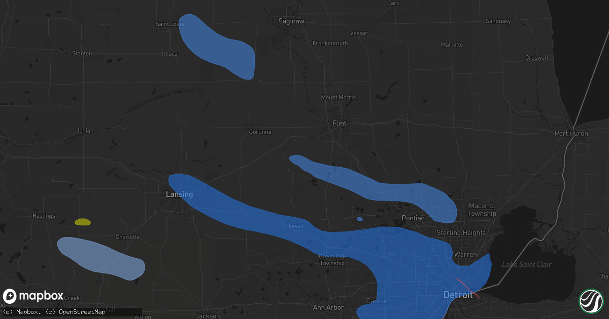 Hail map in Gaines, MI on September 3, 2026