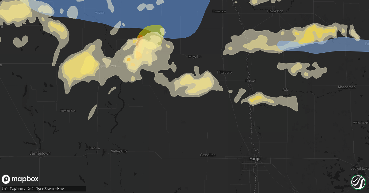 Hail map in Galesburg, ND on September 3, 2026