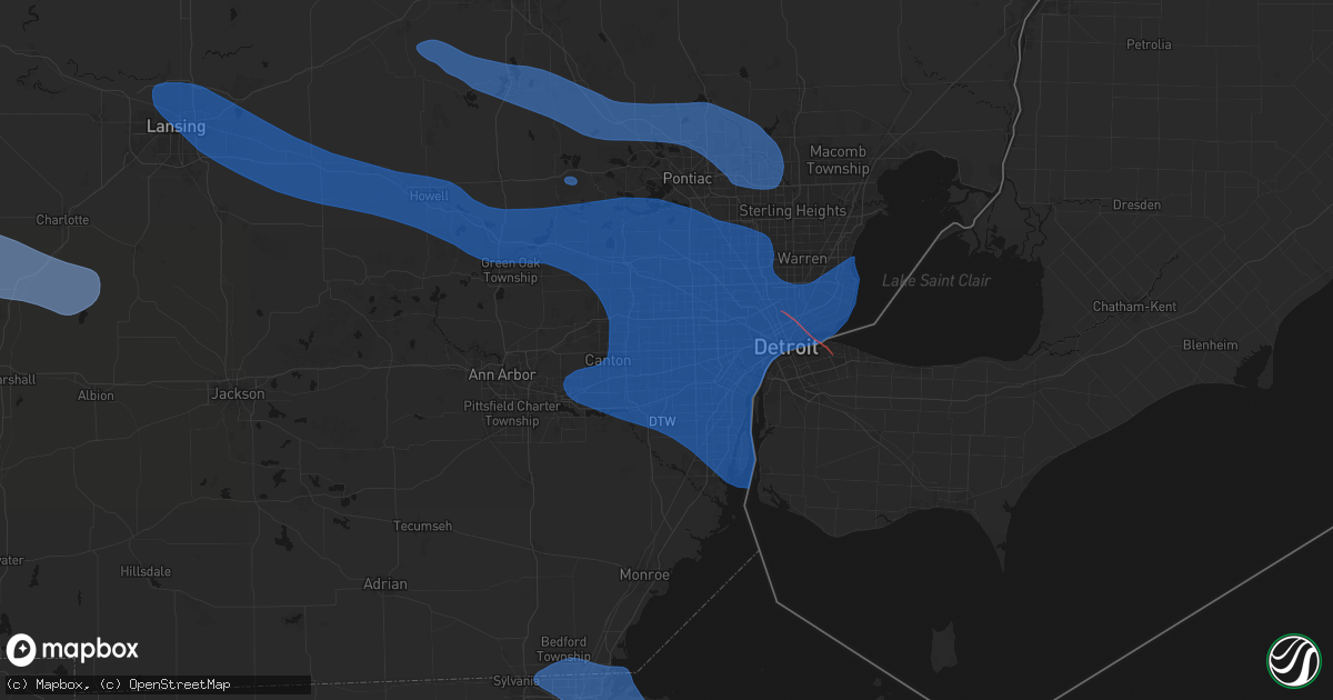 Hail map in Garden City, MI on September 3, 2026