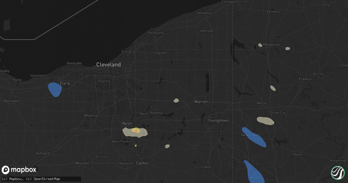Hail map in Garrettsville, OH on September 3, 2026