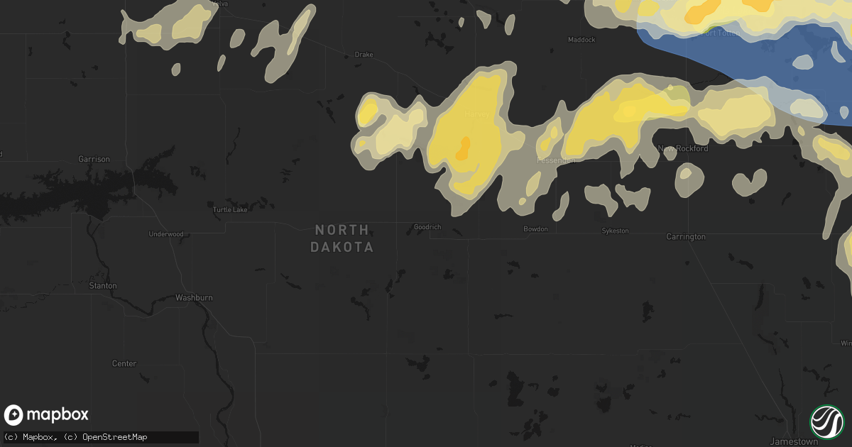 Hail map in Goodrich, ND on September 3, 2026