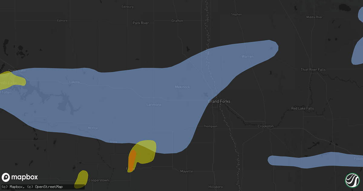 Hail map in Grand Forks Afb, ND on September 3, 2026