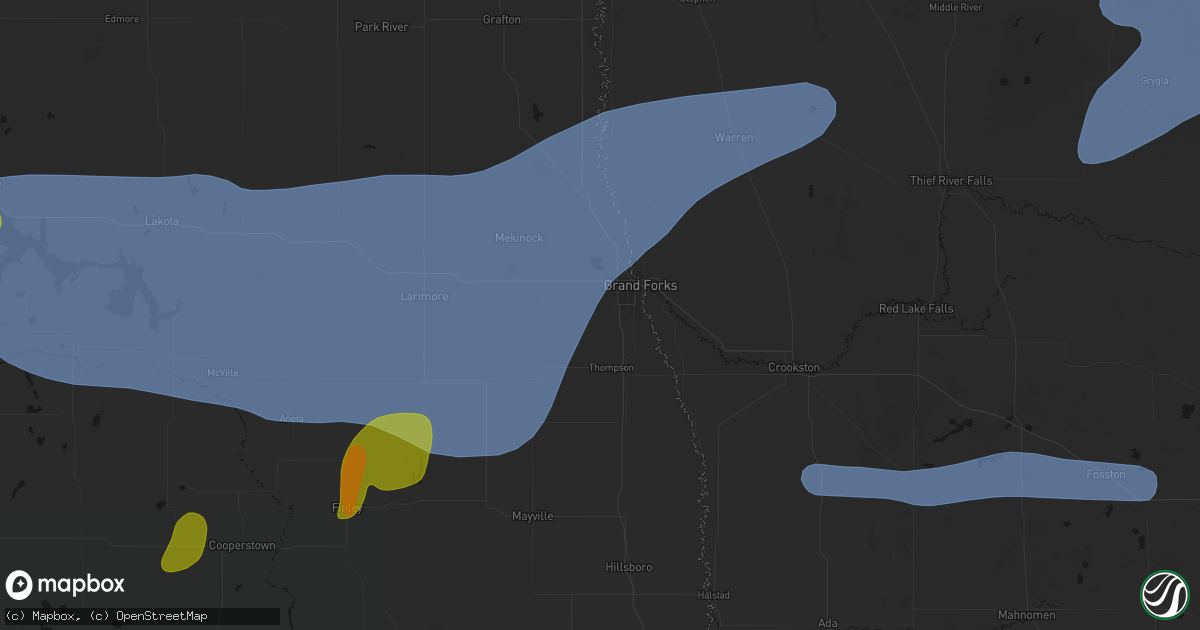 Hail map in Grand Forks, ND on September 3, 2026