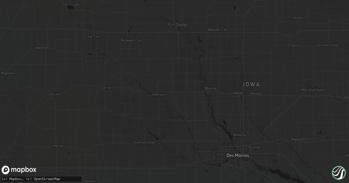 Hail map in Grand Junction, IA on September 3, 2026