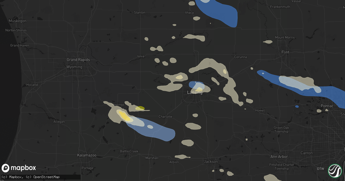 Hail map in Grand Ledge, MI on September 3, 2026