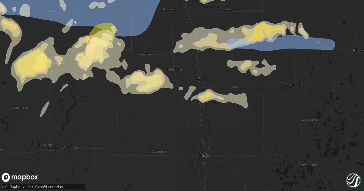 Hail map in Grandin, ND on September 3, 2026