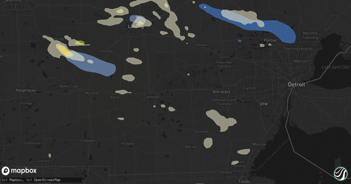 Hail map in Grass Lake, MI on September 3, 2026