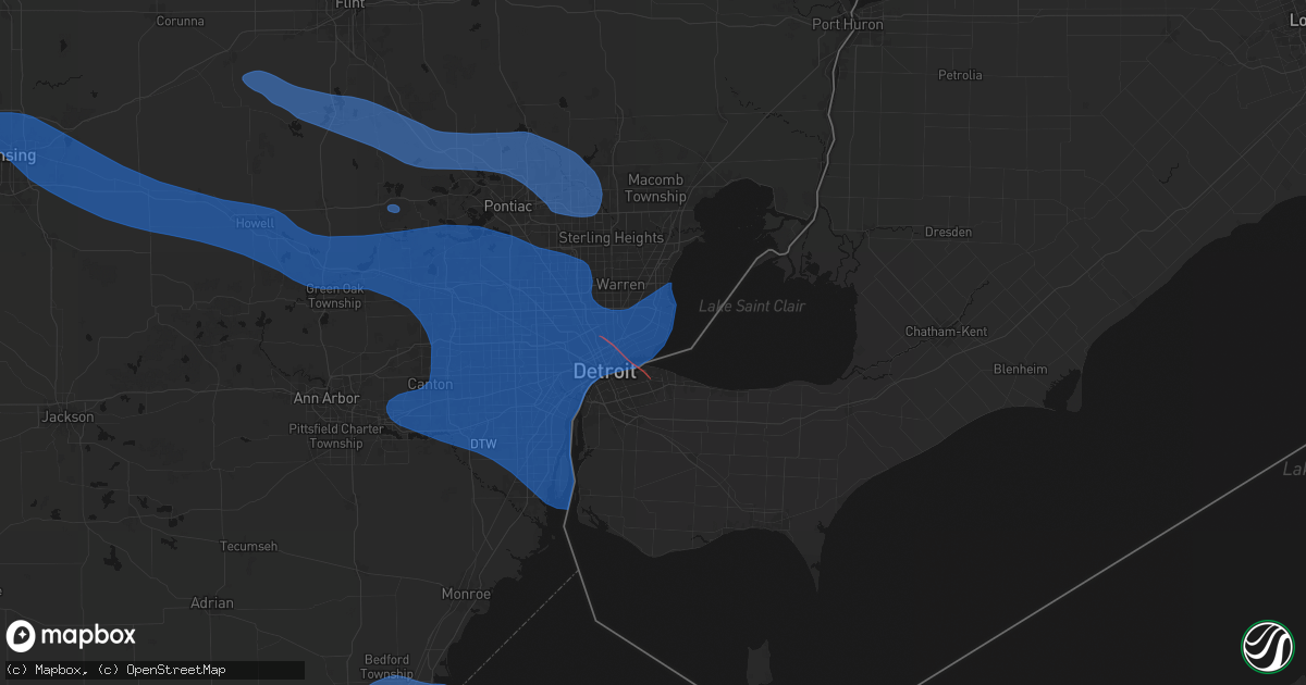 Hail map in Grosse Pointe, MI on September 3, 2026