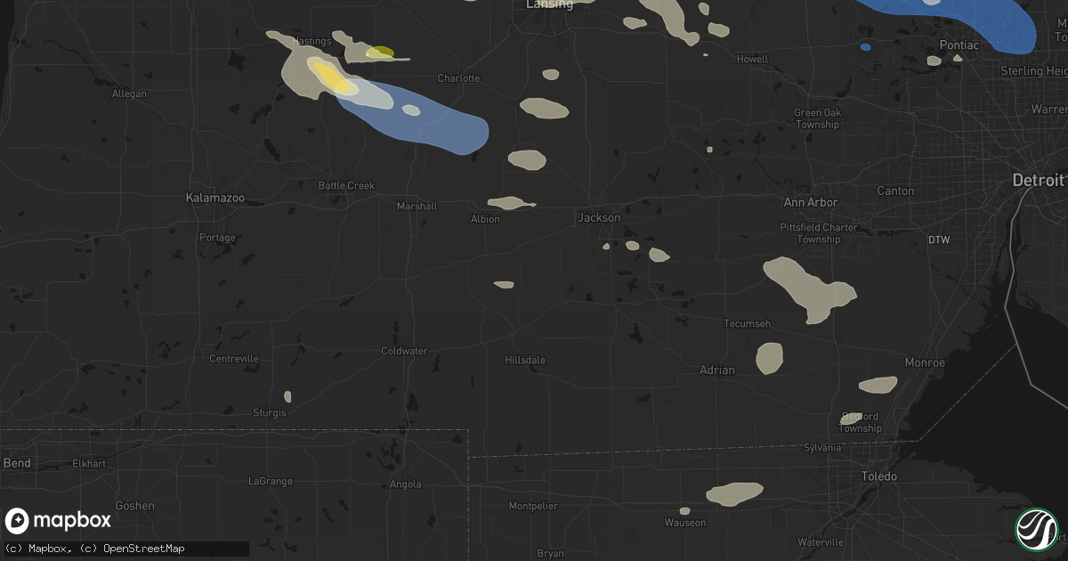 Hail map in Hanover, MI on September 3, 2026
