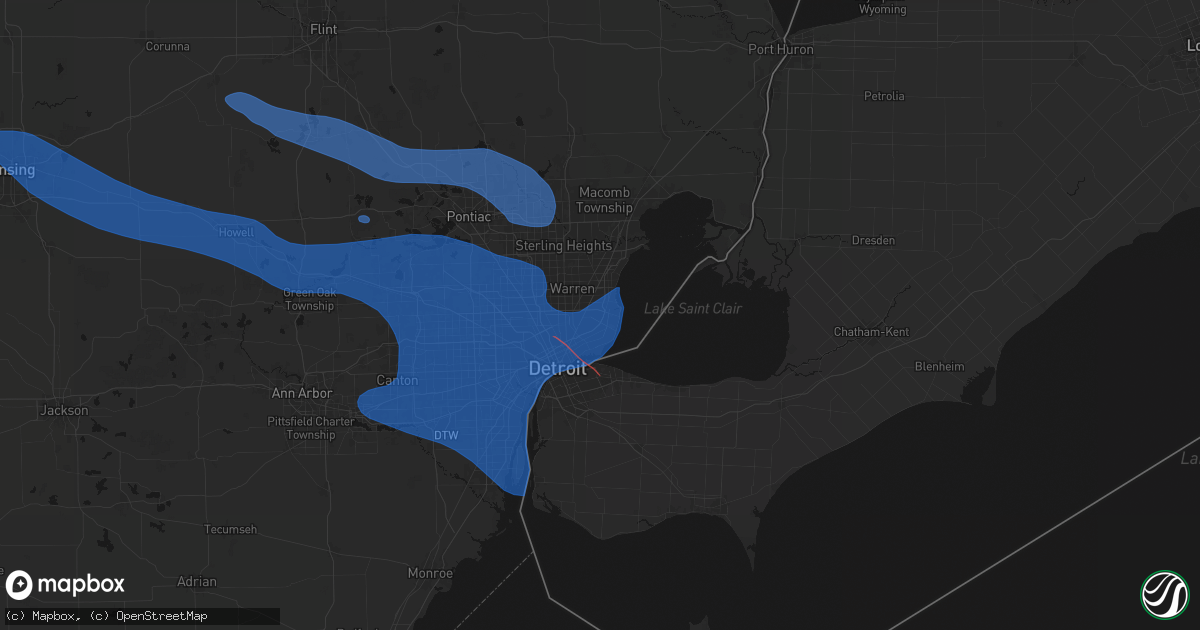 Hail map in Harper Woods, MI on September 3, 2026