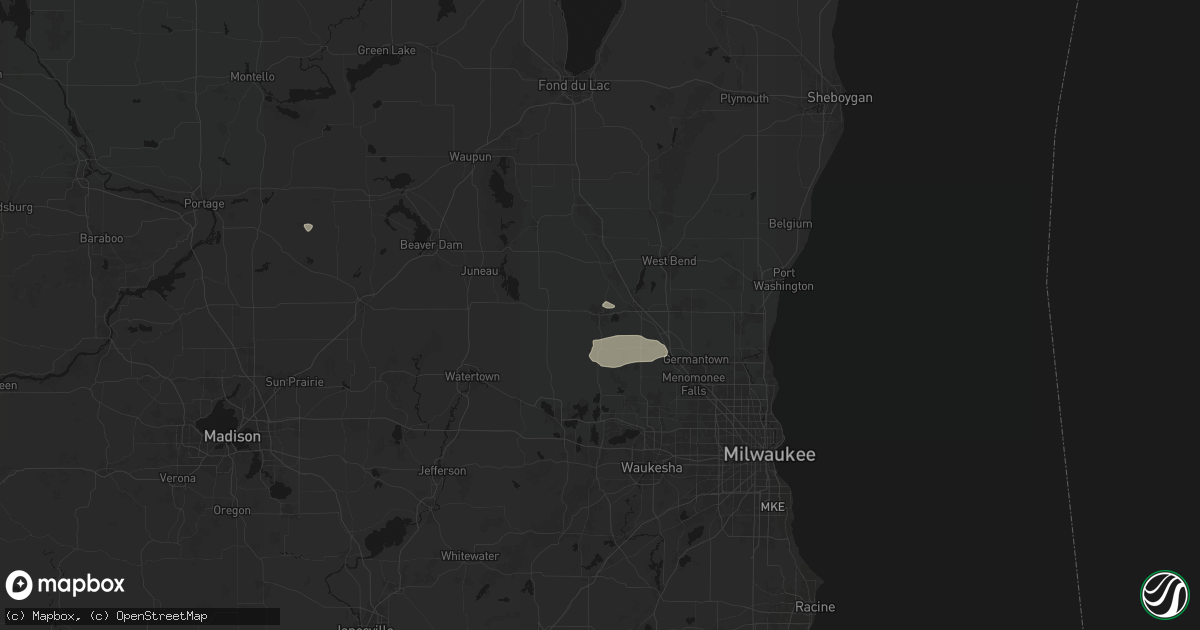Hail map in Hartford, WI on September 3, 2026