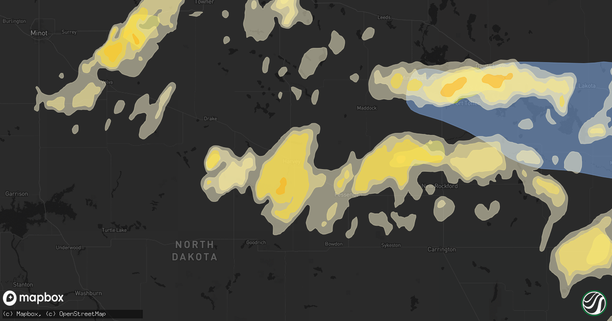 Hail map in Harvey, ND on September 3, 2026