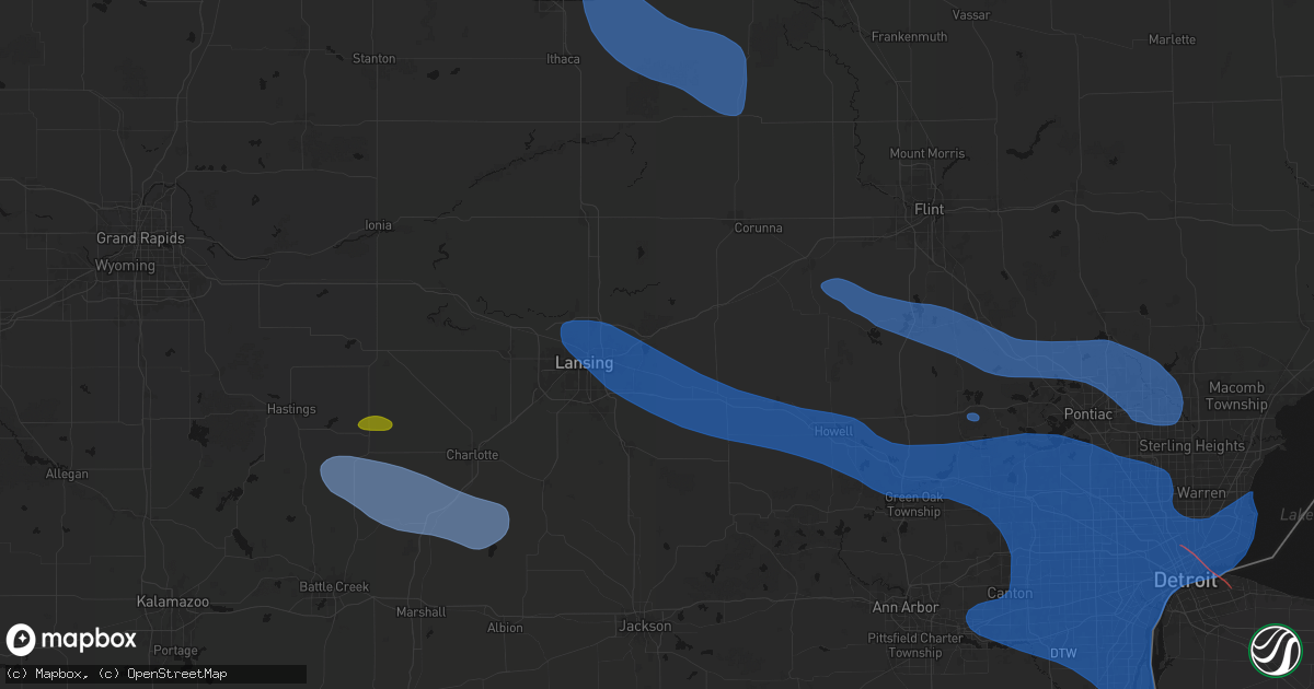 Hail map in Haslett, MI on September 3, 2026