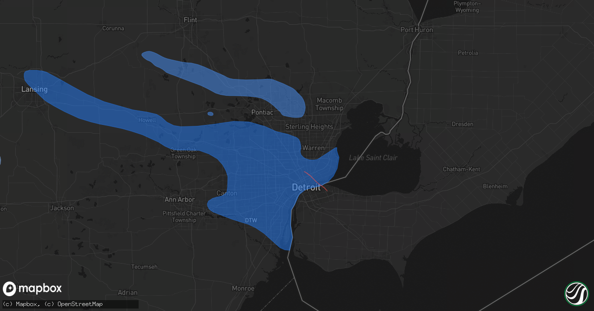 Hail map in Hazel Park, MI on September 3, 2026