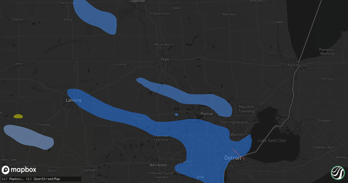 Hail map in Holly, MI on September 3, 2026