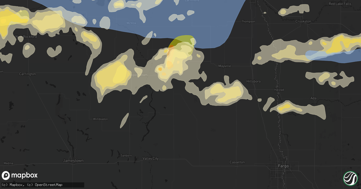 Hail map in Hope, ND on September 3, 2026