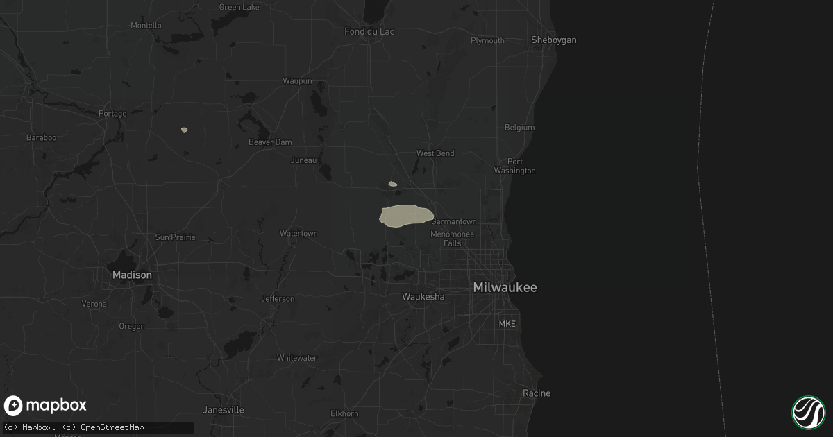 Hail map in Hubertus, WI on September 3, 2026