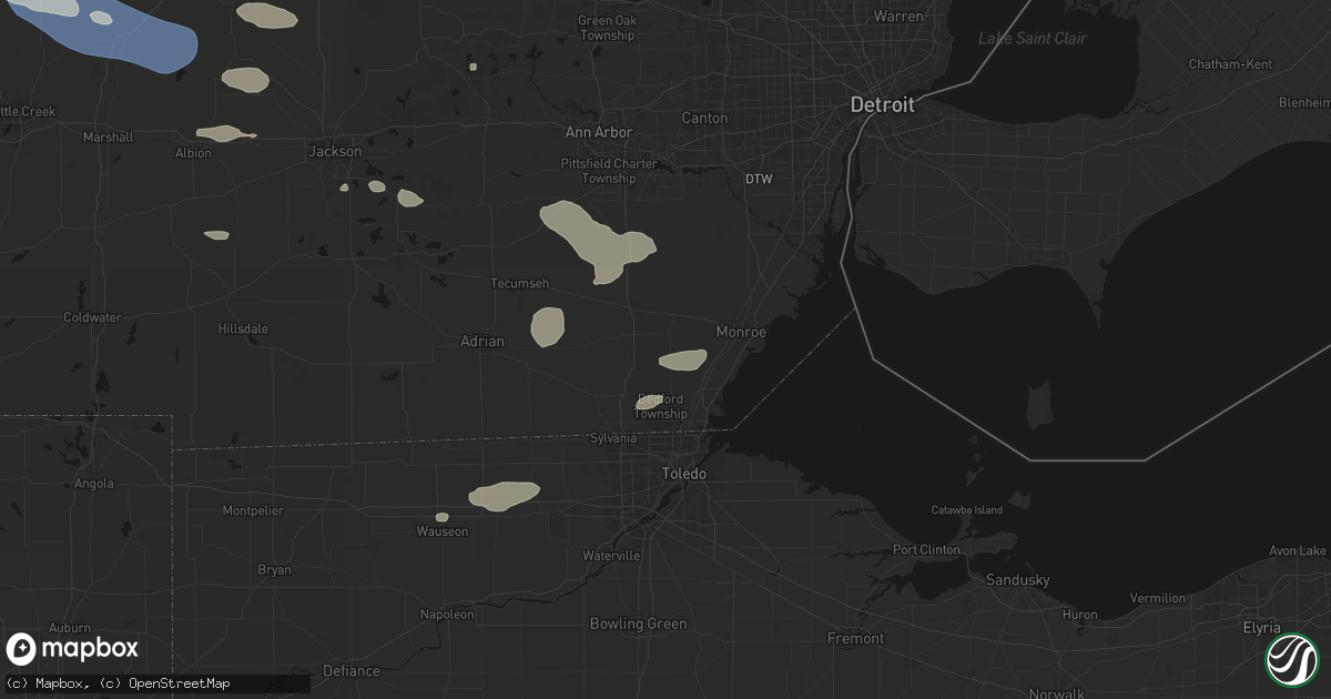 Hail map in Ida, MI on September 3, 2026