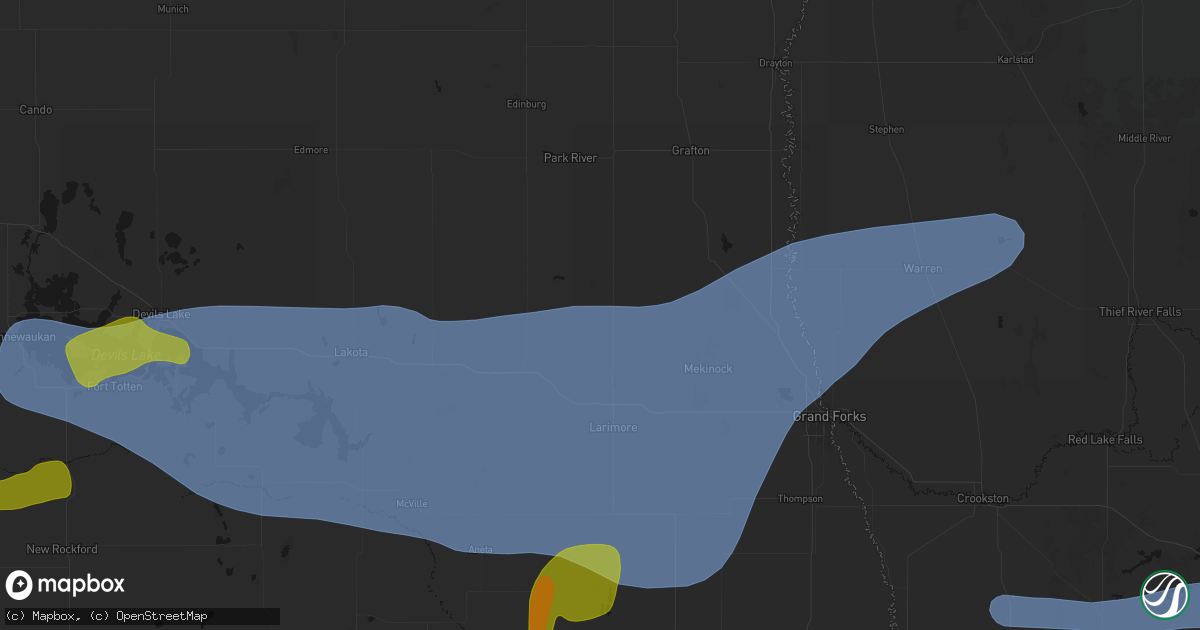 Hail map in Inkster, ND on September 3, 2026