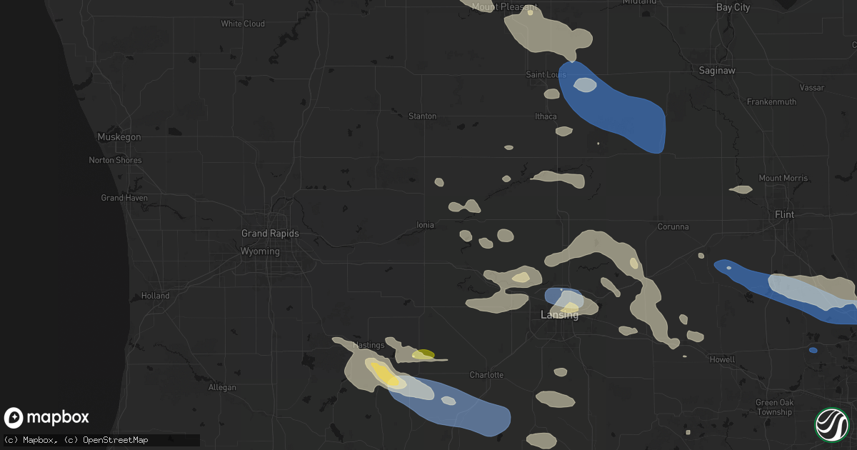 Hail map in Ionia, MI on September 3, 2026