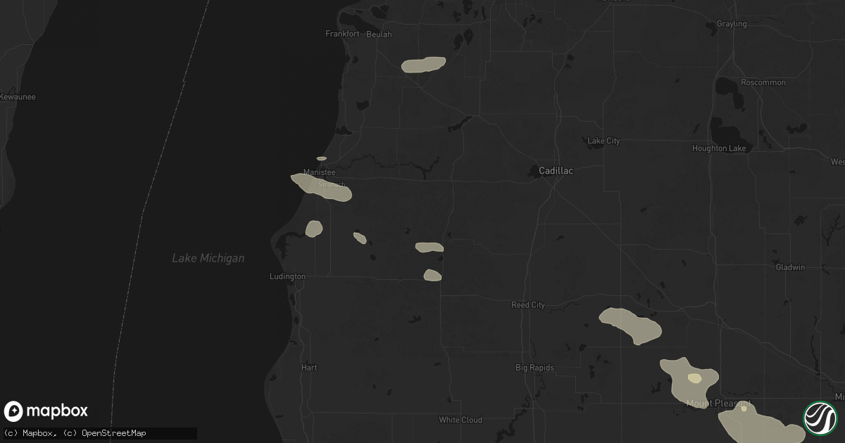 Hail map in Irons, MI on September 3, 2026