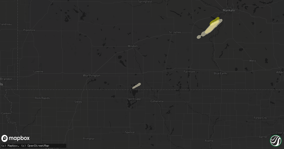 Hail map in Jackson, MN on September 3, 2026