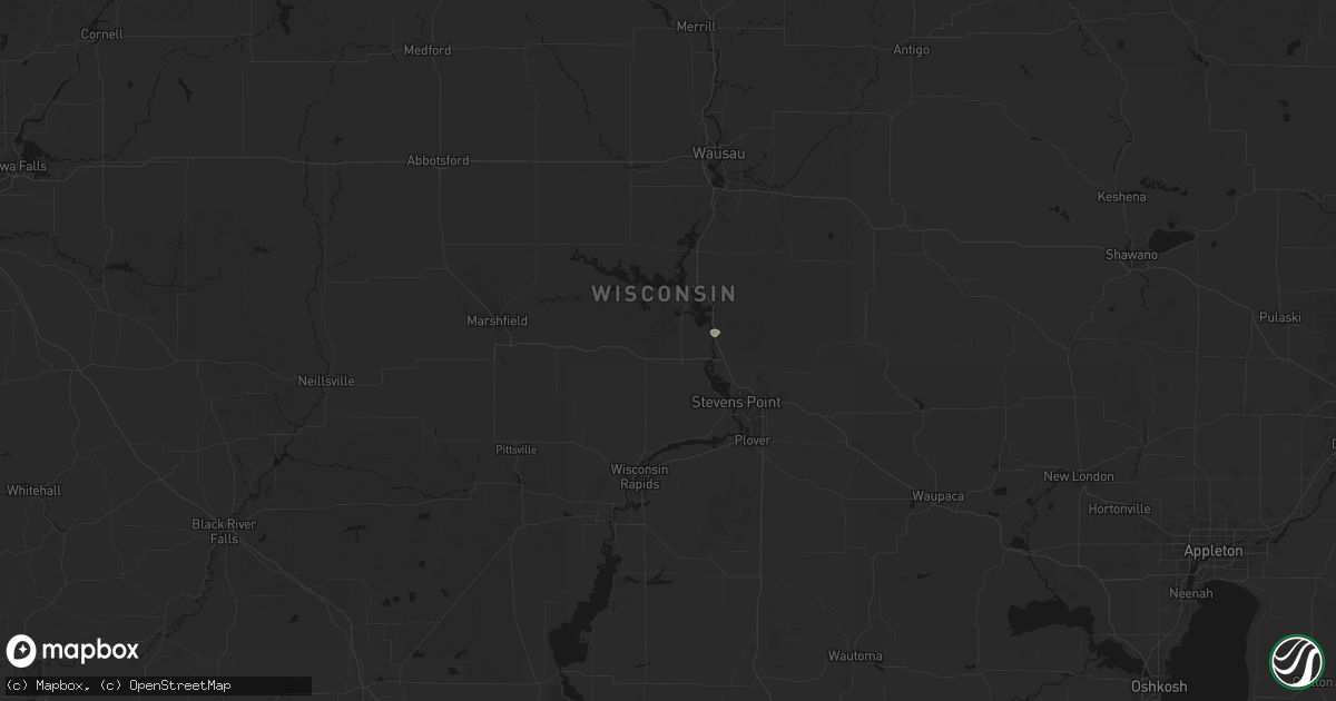 Hail map in Junction City, WI on September 3, 2026
