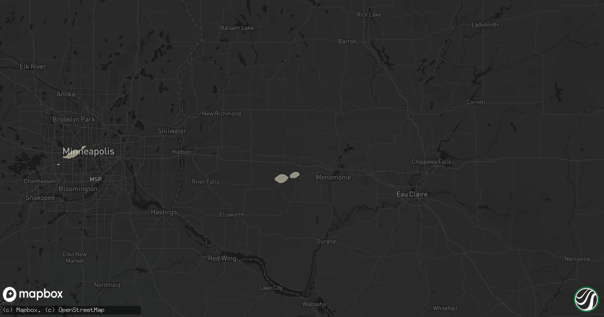 Hail map in Knapp, WI on September 3, 2026