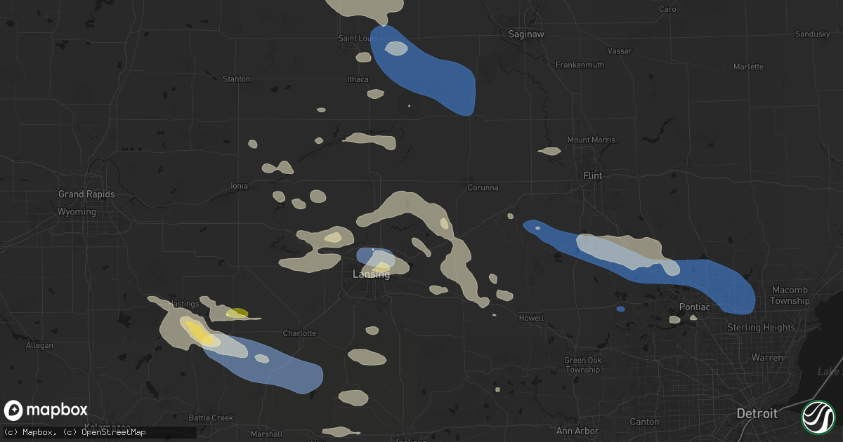 Hail map in Laingsburg, MI on September 3, 2026