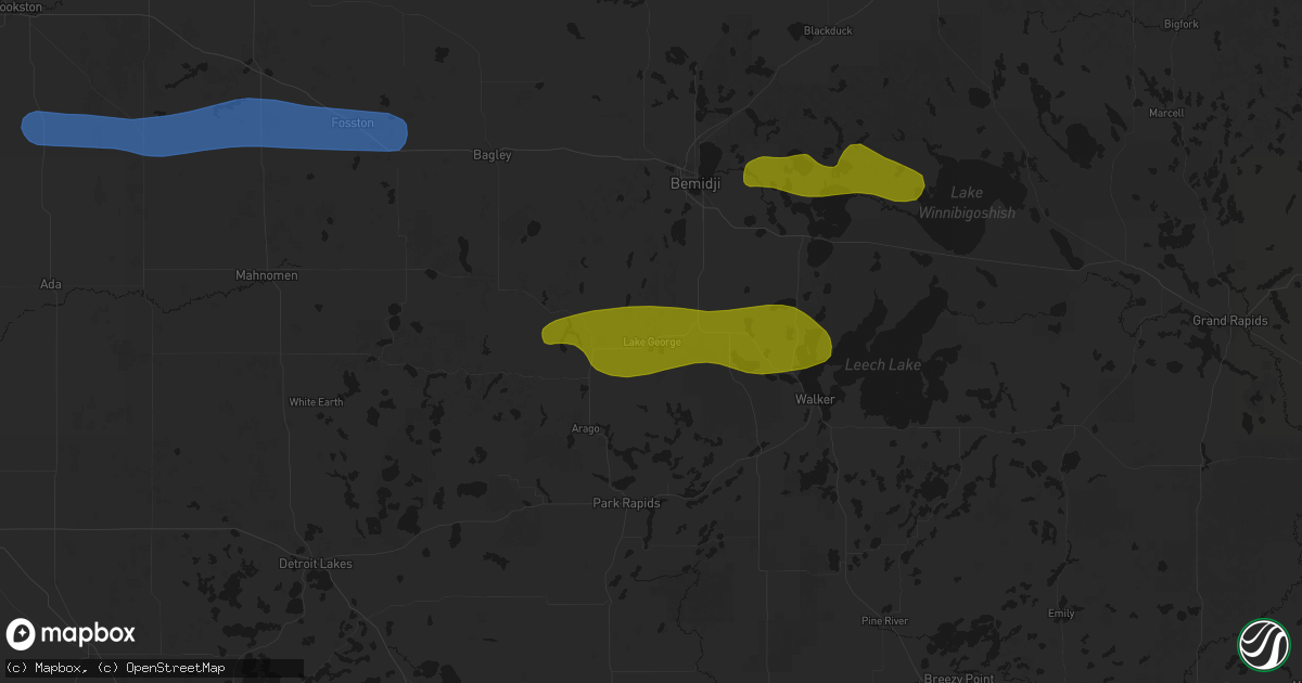 Hail map in Lake George, MN on September 3, 2026