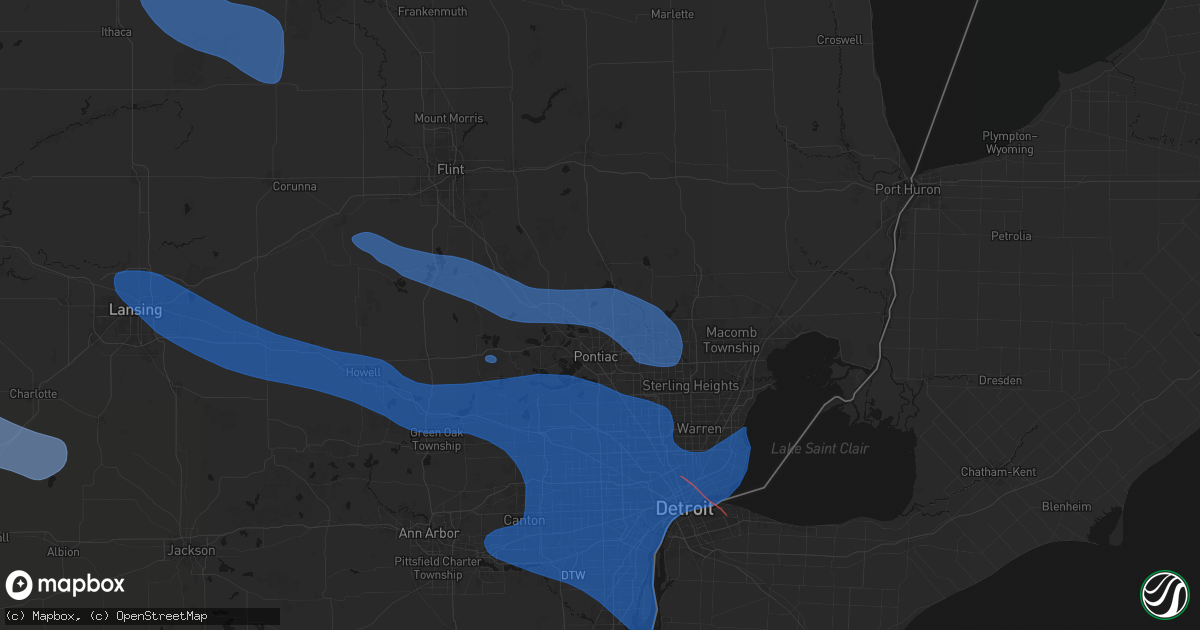Hail map in Lake Orion, MI on September 3, 2026