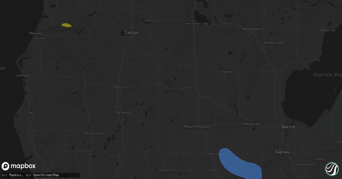 Hail map in Lake, MI on September 3, 2026