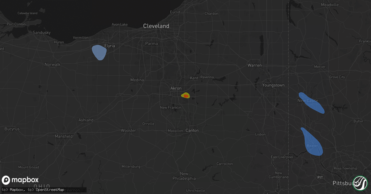 Hail map in Lakemore, OH on September 3, 2026