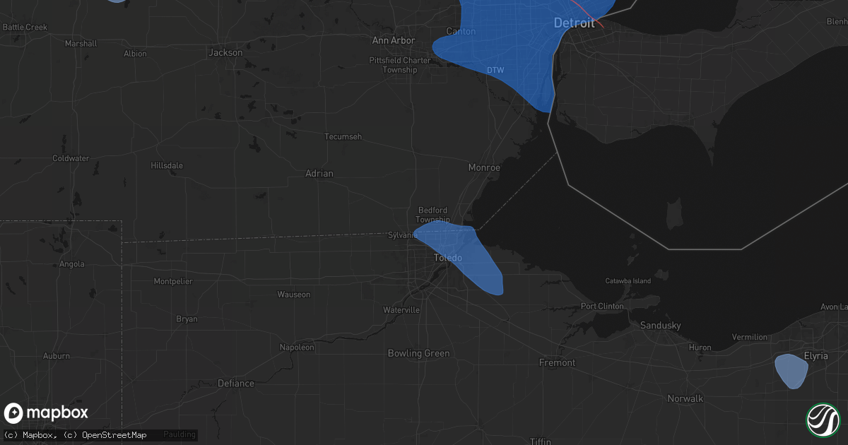 Hail map in Lambertville, MI on September 3, 2026