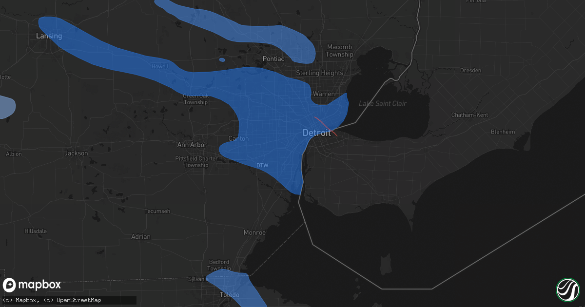 Hail map in Lincoln Park, MI on September 3, 2026