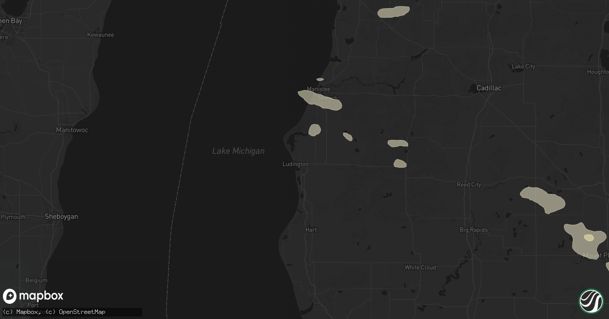 Hail map in Ludington, MI on September 3, 2026