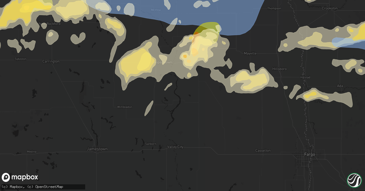 Hail map in Luverne, ND on September 3, 2026