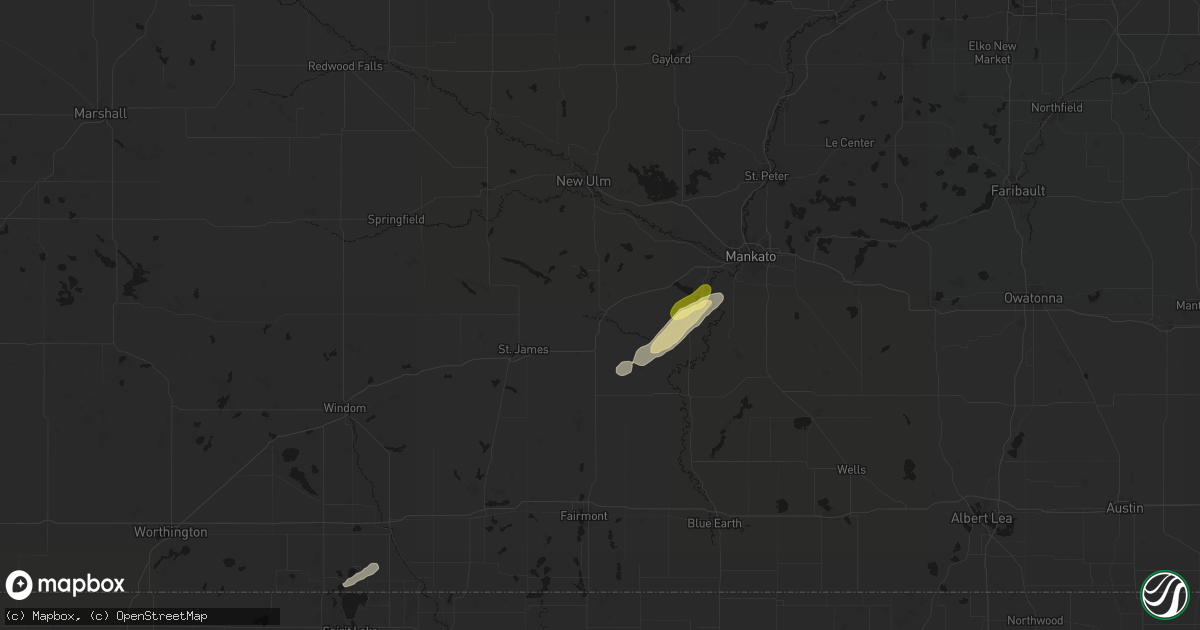Hail map in Madelia, MN on September 3, 2026