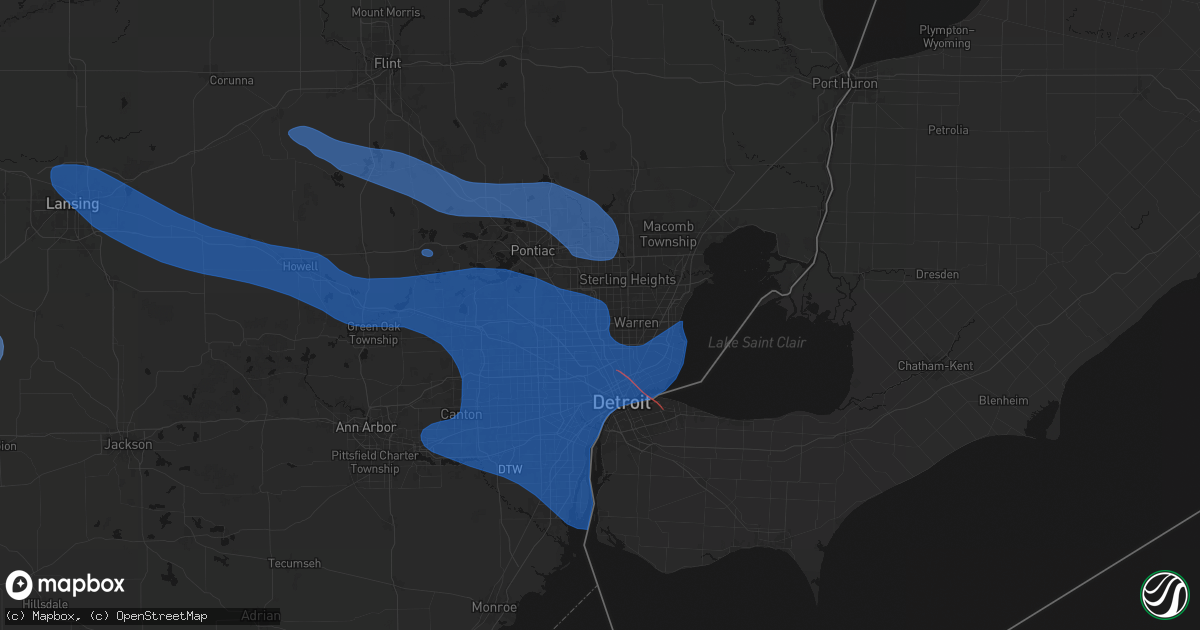 Hail map in Madison Heights, MI on September 3, 2026